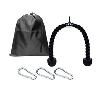 OEM/ODM câble de traction pour triceps en nylon et acier robuste de 27 36 pouces, corde d'entraînement d'exercice intérieur noire, poids de 20kg
