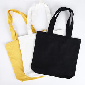 Sac fourre-tout en toile jaune, simple, décontracté, vente en gros - Product Image 6