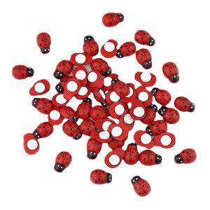 Nouveauté : Mini figurines de coccinelles miniatures, autocollants décoratifs pour réfrigérateur, aimants en bois pour réfrigérateur en forme de coccinelles - Product Image 6