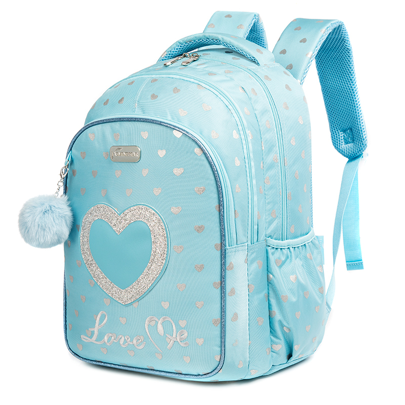 SPARKLE OF HEARTS BACKPACK BAG FOR WOMEN(BLUE) Drawstring Bag Purse Backpack Satchel Glitter Heart W/Zipper  main image 2