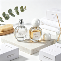 Flacon de parfum vide en verre de 15 ml, flacon pulvérisateur cosmétique, flacon en verre rechargeable pour emballage de parfum et de soins de la peau avec bouchon à bille