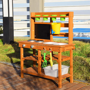 Cuisine en bois d'extérieur avec jouet éducatif préscolaire pour enfants - Product Image 1