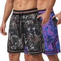 Shorts de basketball en gros, imprimés par sublimation sur toute la surface, respirants, avec taille élastique et poches, pour hommes, sport et décontractés