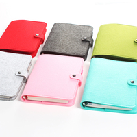 Reliure à 6 anneaux classique avec couverture en feutre, carnet à spirale A5/A6, journal à feuilles mobiles pour bureau, école, étudiant, fournitures de papeterie personnalisables