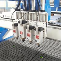 Machine CNC à bois multi-têtes pour gravure, découpe et sculpture – Équipement pour la fabrication de meubles, portes d'armoires et enseignes en bois