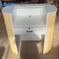 Bureau de réception moderne en bois de luxe Kisen pour salon de beauté, hôtel, hôpital - Hauteur réglable, usage commercial, bureau d'accueil pour spa