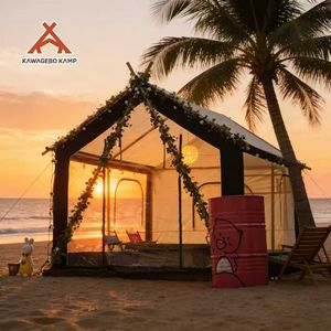 カワゲボ キャンプ アウトドア 防水オックスフォード生地 リゾートロッジ グランピング 高級サファリホテルテント レストランパーティーイベント用 - Product Image 1