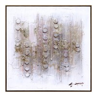 Peinture murale abstraite à rayures en bois, peinte à la main, techniques mixtes, pour salon