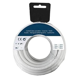 Cable paralelo de 2x1mm blanco de 15m para audio, ideal para instalaciones eléctricas y transmisión de sonido. - Product Image 1