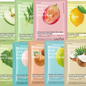SADOER-mascarilla hidratante suave <span class=keywords><strong>de</strong></span> agua, mascarilla facial hidratante Natural, frescura y frutas, hoja - Product Image 2