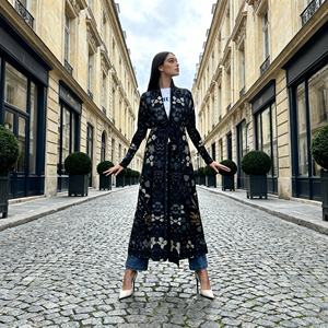 Robe Abaya élégante sur mesure en polyester plissé imprimé, tissu de haute qualité, pour femmes musulmanes, vente en gros - Product Image 4