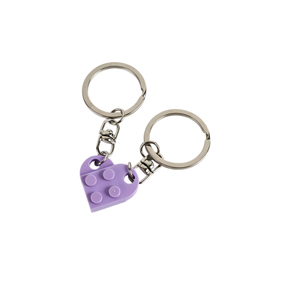 Matching Heart Keychain Set <strong>Brick</strong> Building <strong>Blocks</strong> Acrylic for Couples 2Pcs Love Charms Boyfriend Girlfriend Friendship - Product Image 4