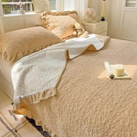 Drap de lit d'hiver matelassé en velours de lait couvre-lit double couvre-lit antidérapant couvre-matelas drap de lit Queen couvre-lit