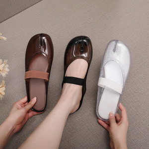 Sandal Wanita Model Baru Musim Panas, Nyaman, Bernapas, Flat Mules, Open-toe, PVC Jelly Shoes, <span class=keywords><strong>Strap</strong></span>-over-toe, Sol Lembut - Product Image 3