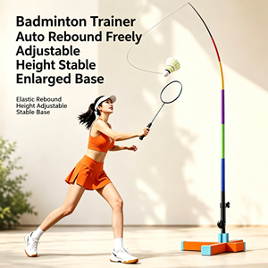 Entrenador de rebote de bádminton telescópico de 8 secciones, altura ajustable, varilla flexible de alta resistencia para práctica individual, adultos y niños - Product Image 6