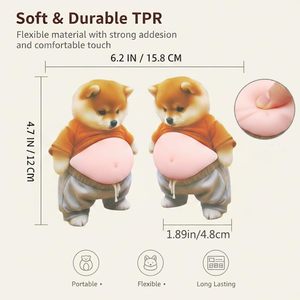 Protector Adhesivo de Silicona 3D para Coche, Diseño de Perro Shiba Inu Gordo, Anticolisión, Reutilizable, para Parachoques de Puerta - Product Image 4