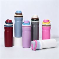 Botol Air Vakum Stainless Steel Dinding Ganda Kustom, Isolasi Dinding Ganda, Pengunci Keamanan, Anti Bocor, Termos Perjalanan