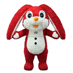 Рекламные костюмы для вечеринок, длинные уши, красный кролик, кролик, талисман, 2 м/2,6 м, надувной костюм талисмана