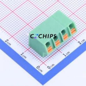 KF250NH-5.0-4P Spring Terminal Block Through hole Component (THT),P=5mm Connector 1x4P 5mm Green 4P - Product Image 1