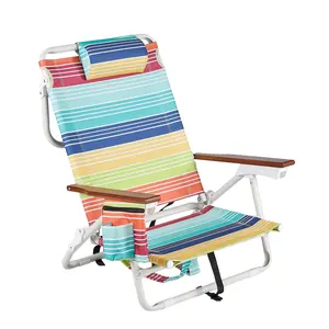 High Quality Aluminum Portable Backpack Beach Chair Collapsible Adjustable Reclining Beach Chairs