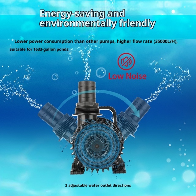Aquarium Pond Amphibious Outdoor Submersible Pump High Lift Ultra-Quiet Energy Saving Waterproof Anti-Dry Burning Vertical Style