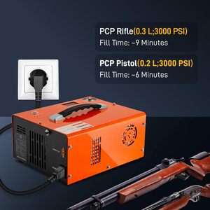 GOYOJO 4500 PSI Portable Air Compressor 12V DC 110V AC Dual Power 300W Fast Fill with Auto Shutoff for PCP Airgun Scuba Tank - Product Image 3