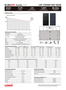 2025 Sản Phẩm Mới Longi Năng Lượng Mặt Trời Bảng Điều Khiển LR7-72HVDF 640W 645W 650W 655W 660W 665W 24.6% Eff Solarpanel - Product Image 3