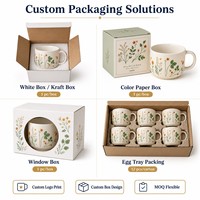 Tasses à fleurs en céramique de luxe en gros, style pastoral nordique, 400 ml, porcelaine réutilisable, grande capacité, écologique, lave-vaisselle