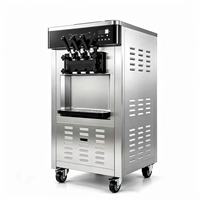 3-smaken commerciële softijsmachine, roestvrijstalen frozen yoghurt maker voor restaurants & snackwinkels