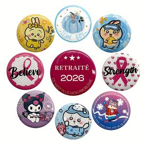Badges en métal OEM d'usine, épingles rondes vierges imprimées, logo personnalisé pour cadeaux promotionnels - Product Image 1