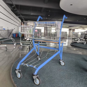 Siêu thị mua sắm Xe đẩy giỏ hàng với cấu trúc lưới thiết kế chống thấm nước PU bánh xe cho khách hàng khuyết tật - Product Image 1