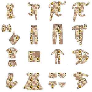 Pabrik kustom cetak bambu dan susu sutra bayi piyama bayi Bodysuit bambu Zippy bayi Onesie Convertible ritsleting ganda - Product Image 2