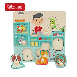 OEM Pet Shop Puzzle Toy Wooden Sound Puzzles for Toddlers W14M340