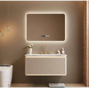 Unità <span class=keywords><strong>bagno</strong></span> di lusso bianco da 72 pollici <span class=keywords><strong>bagno</strong></span> vanità appesa unità di vanità in pietra con piano in marmo - Product Image 4