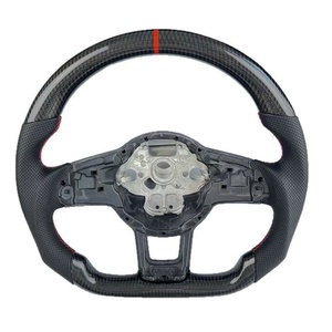 Volant en fibre de carbone Golf 7 GTI, cuir perforé Nappa NASA, modification de voiture, volant Golf 6 GTI LED - Product Image 4