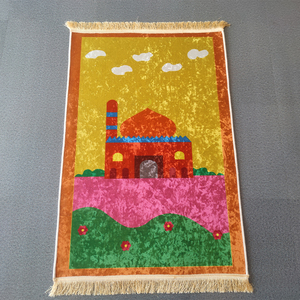 Tapis de prière islamique premium pour enfants avec dossier, pour adolescents, tapis d'exercice et de <span class=keywords><strong>camping</strong></span> pour enfants musulmans, design abstrait pour la maison et la mosquée - Product Image 6