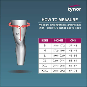 Tynor <b>Compression</b> <b>Knee</b> Beige Nylon Cotton Breathable Pull On <b>Support</b> Unisex - Product Image 4
