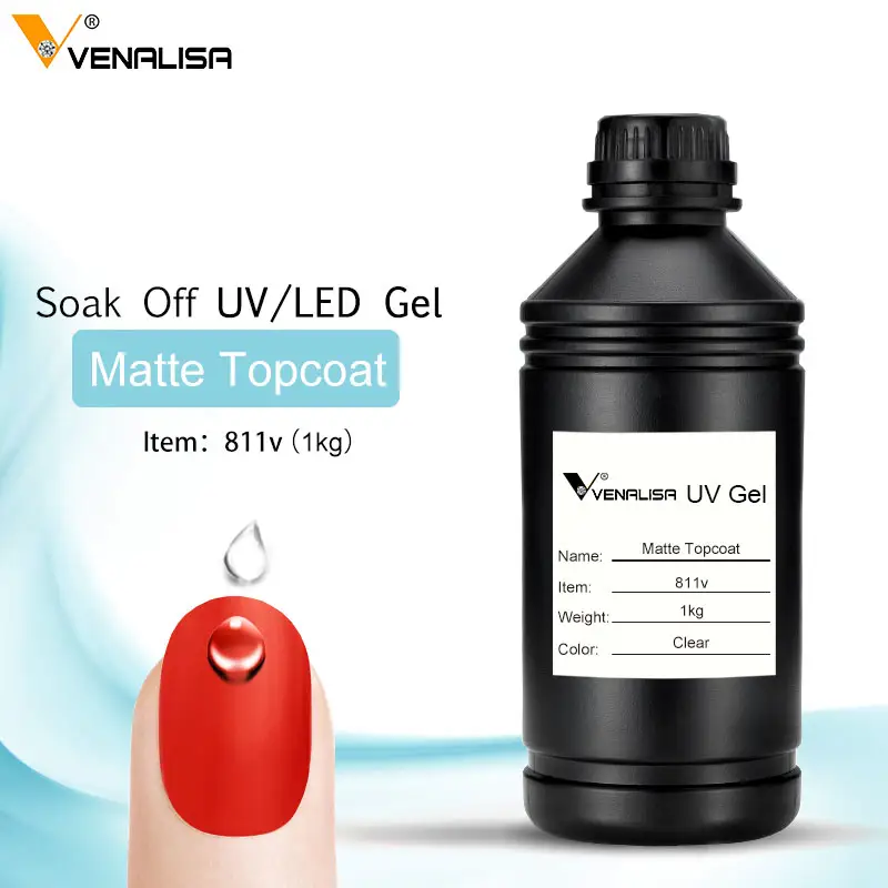 VENALISA private Label UV GEL 1KG Enamel Nail Matt Gel Polish uv nail OEM Bulk pakket 1000ml base matt top coat gel vernis