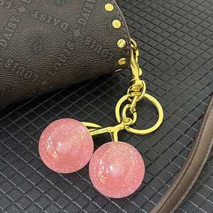 Vintage Fashion Women's Bag Pendant Car Keychain Accessory Cherry <b>Sweet</b> Fruit Resin Accessory Keychain - Product Image 1