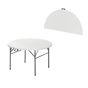 Vente flash - <span class=keywords><strong>Table</strong></span> ronde pliante en plastique pour <span class=keywords><strong>10</strong></span> <span class=keywords><strong>personnes</strong></span>, <span class=keywords><strong>table</strong></span> de banquet d'extérieur, chaise, <span class=keywords><strong>table</strong></span> pour mariage, fête, ensemble de meubles d'extérieur - Product Image 3