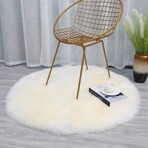Tappeto Rotondo in <span class=keywords><strong>Lana</strong></span> Fatto <span class=keywords><strong>a</strong></span> <span class=keywords><strong>Mano</strong></span>, Tinta Unita, Soffice e Spesso, per Camera da Letto e Divano - Product Image 1