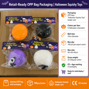 Southpeak Toy Mochi Hand Therapy Squishy Factory Outil anti-stress pour le soutien des personnes atteintes de TDAH et d'autisme, Balle à visages interchangeables Halloween - Product Image 4
