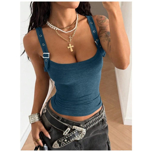Camiseta sin mangas de punto delgada y transpirable para <span class=keywords><strong>mujer</strong></span>, estilo casual, con logotipo personalizado, gráfico, venta al por mayor, OEM, camiseta de algodón personalizada para bebé - Product Image 1