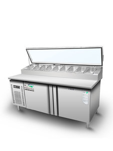 Tùy Chỉnh 1.5M Thép Không Gỉ Hiển Thị Lạnh Bánh <span class=keywords><strong>Pizza</strong></span> Quầy Làm Mát Không Khí Cho Nhà Hàng Nhà Bếp Bánh <span class=keywords><strong>Pizza</strong></span> Chuẩn Bị Bảng - Product Image 4