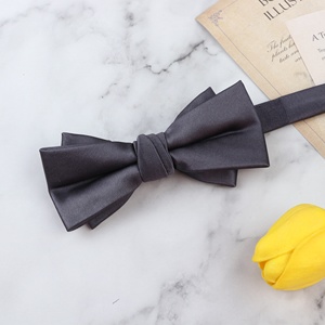 Venta al por mayor sólido pajaritas para hombres mujeres ajustable negro blanco boda <span class=keywords><strong>pajarita</strong></span> poliéster de alta calidad diseño colorido de moda - Product Image 3