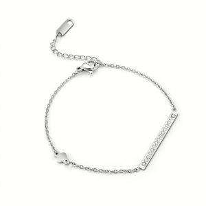 Customized Crystal Jewely bar Stainless Steel Chain <b>Bracelet</b> Designer Charm <b>Bracelet</b> for Women - Product Image 1