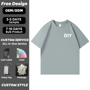 Chemise oversize pour homme 100% coton, épaules tombantes, t-shirt uni, broderie personnalisée, chemises en coton pour homme - Product Image 1