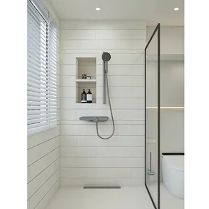 MC最新设计方便施工亚克力仿石墙板淋浴浴室收缩