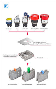 Interruptor de Botón Pulsador Momentáneo con Bloqueo LED, Personalizable, Parada de Emergencia, Alta Calidad, Clasificación de Corriente de 25A, Industrial - Product Image 4
