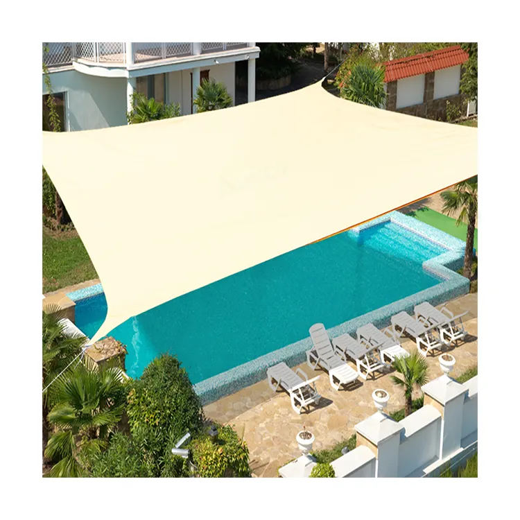 Voile d'ombrage rectangulaire, imperméable, coupe-vent, résistant aux Uv, plage, sable, ombrage de soleil, jardin, Patio, piscine